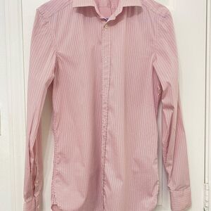Burberry Pink Plaid Dress Shirt